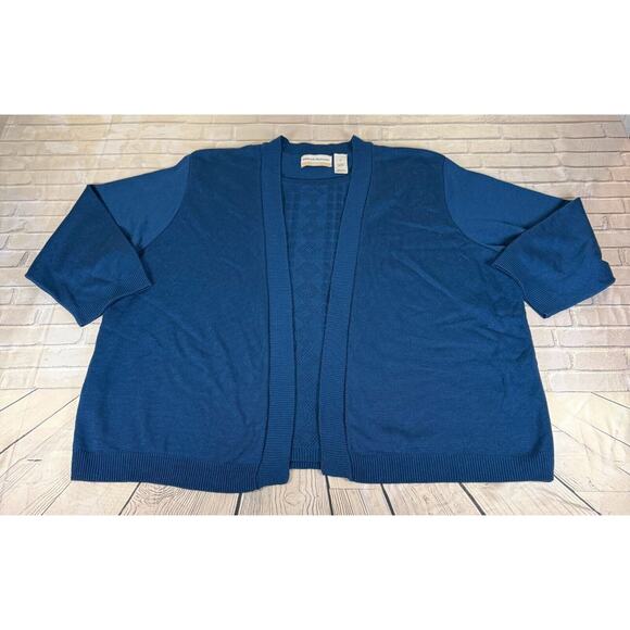 Alfred Dunner 2-Piece Cardigan Set 3XL BLUE Open Front EUC - Picture 1 of 5